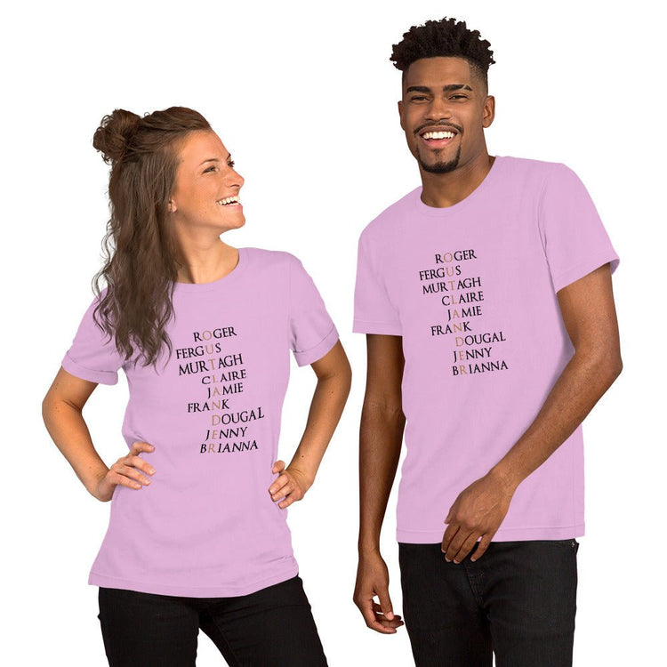 Outlander Short-Sleeve Unisex T-Shirt with Names - Fandom-Made
