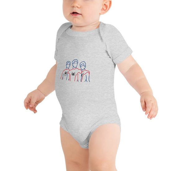 Spider-Man Inspired Baby short sleeve one piece - Trio Outline - Fandom-Made