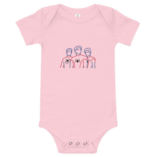 Spider-Man Inspired Baby short sleeve one piece - Trio Outline - Fandom-Made