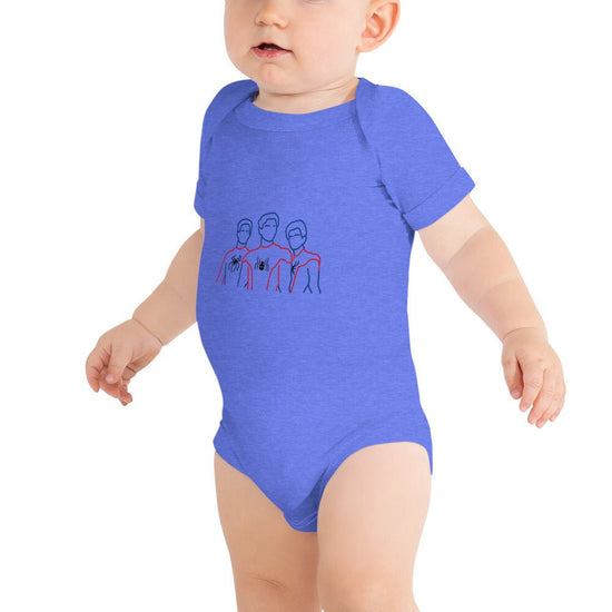 Spider-Man Inspired Baby short sleeve one piece - Trio Outline - Fandom-Made