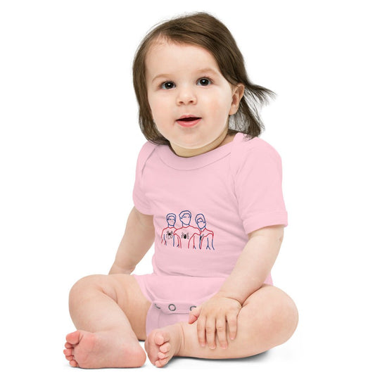 Spider-Man Inspired Baby short sleeve one piece - Trio Outline - Fandom-Made