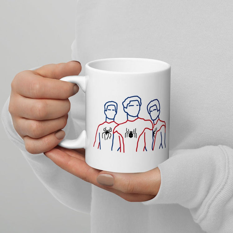 Spider-Man Inspired White glossy mug - Trio Outline - Fandom-Made