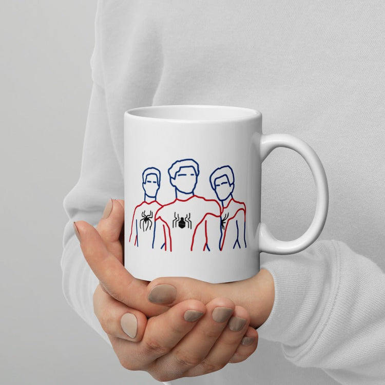 Spider-Man Inspired White glossy mug - Trio Outline - Fandom-Made