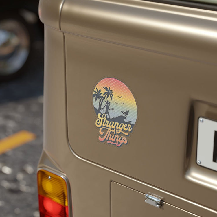 Stranger Things Transparent Outdoor Stickers, Die-Cut (retro) - Fandom-Made