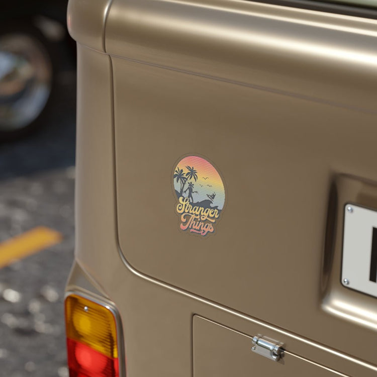 Stranger Things Transparent Outdoor Stickers, Die-Cut (retro) - Fandom-Made