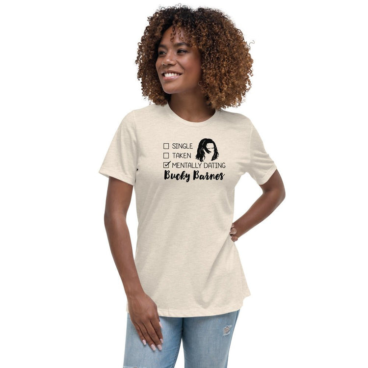 Superheroes Inspired Women's Relaxed T-Shirt - Mentally Dating Bucky Barnes - Fandom-Made