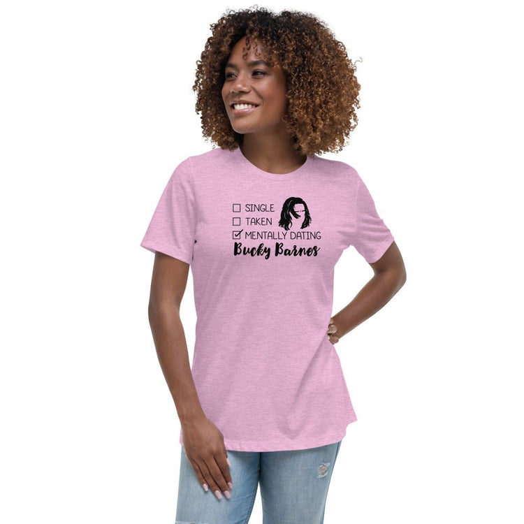 Superheroes Inspired Women's Relaxed T-Shirt - Mentally Dating Bucky Barnes - Fandom-Made