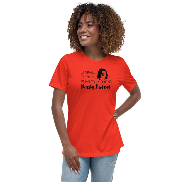 Superheroes Inspired Women's Relaxed T-Shirt - Mentally Dating Bucky Barnes - Fandom-Made