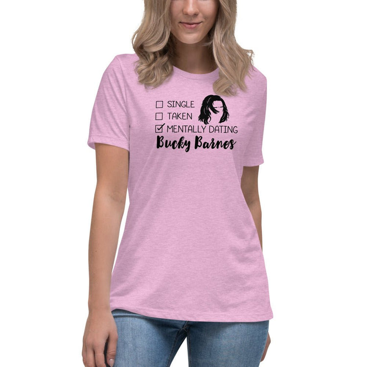 Superheroes Inspired Women's Relaxed T-Shirt - Mentally Dating Bucky Barnes - Fandom-Made