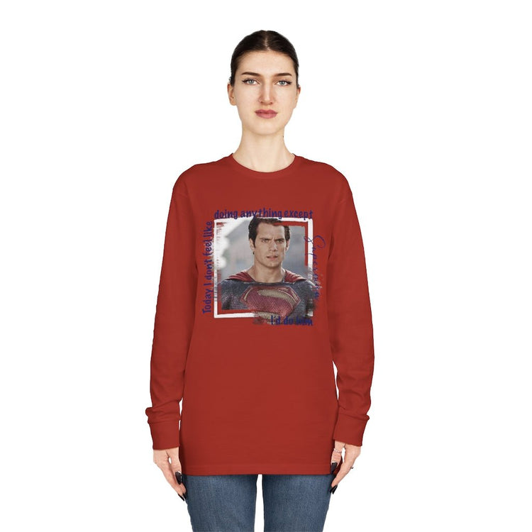 Superman, Henry Cavill Long Sleeve Crewneck Tee - Fandom-Made