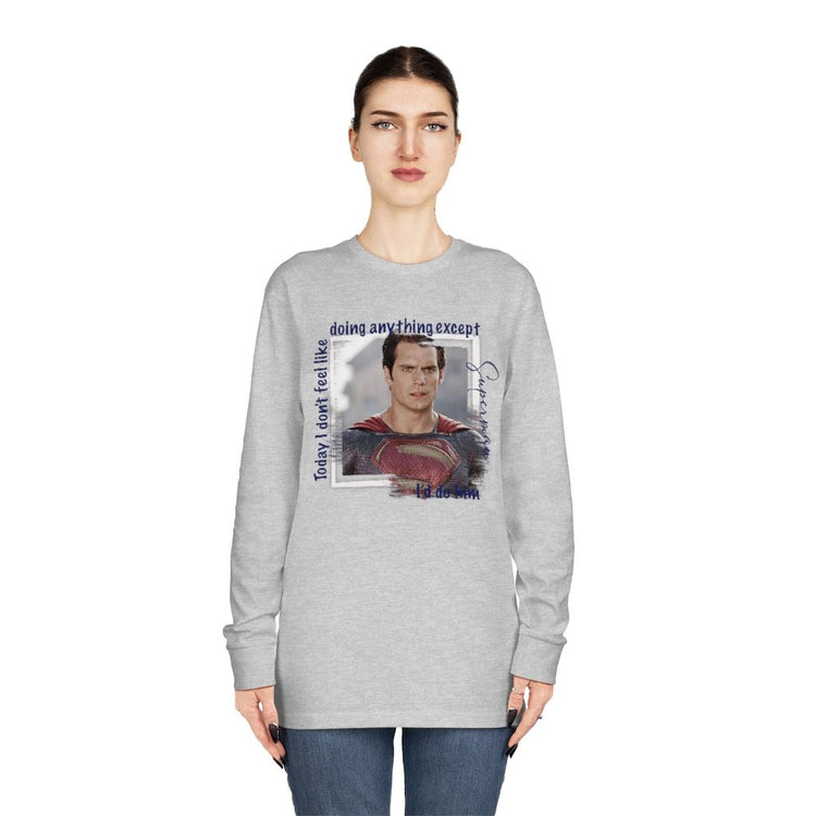 Superman, Henry Cavill Long Sleeve Crewneck Tee - Fandom-Made