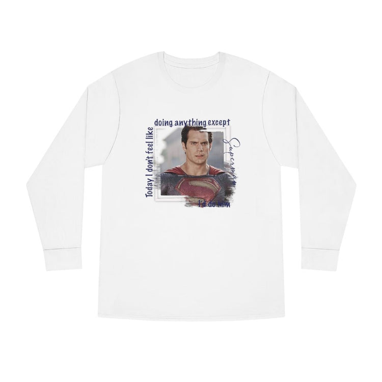 Superman, Henry Cavill Long Sleeve Crewneck Tee - Fandom-Made