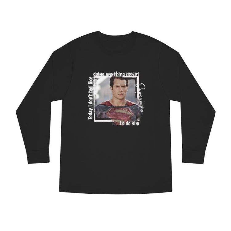 Superman, Henry Cavill Long Sleeve Crewneck Tee - Fandom-Made