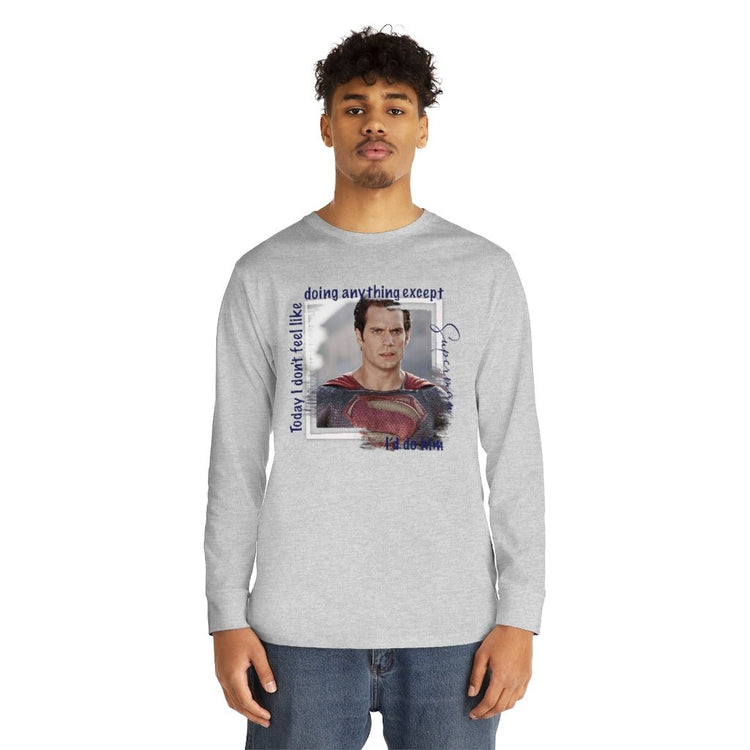 Superman, Henry Cavill Long Sleeve Crewneck Tee - Fandom-Made