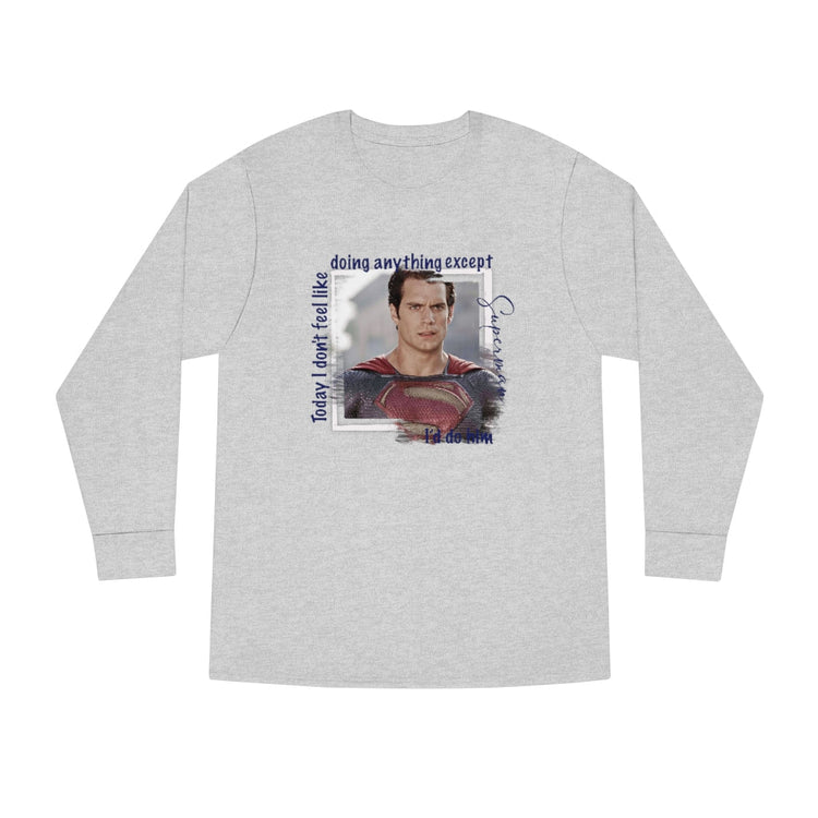 Superman, Henry Cavill Long Sleeve Crewneck Tee - Fandom-Made