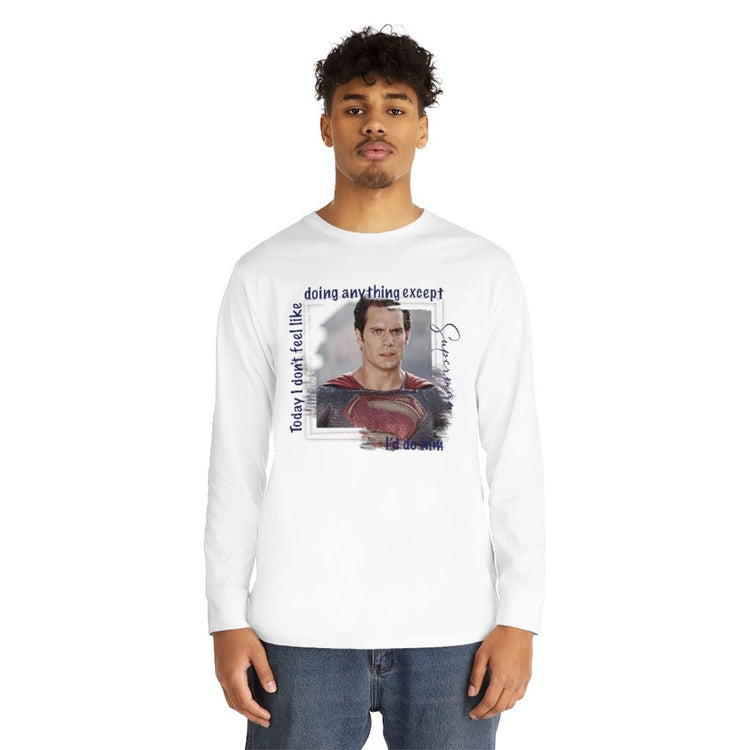 Superman, Henry Cavill Long Sleeve Crewneck Tee - Fandom-Made