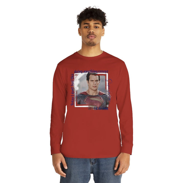 Superman, Henry Cavill Long Sleeve Crewneck Tee - Fandom-Made