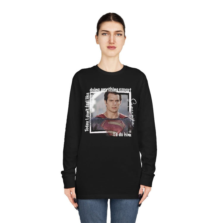 Superman, Henry Cavill Long Sleeve Crewneck Tee - Fandom-Made