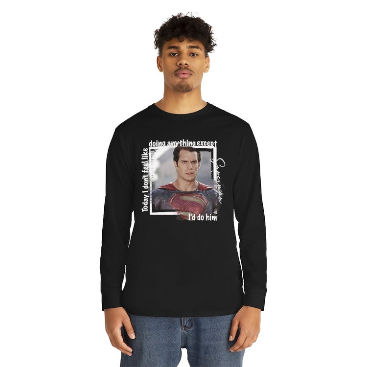 Superman, Henry Cavill Long Sleeve Crewneck Tee - Fandom-Made