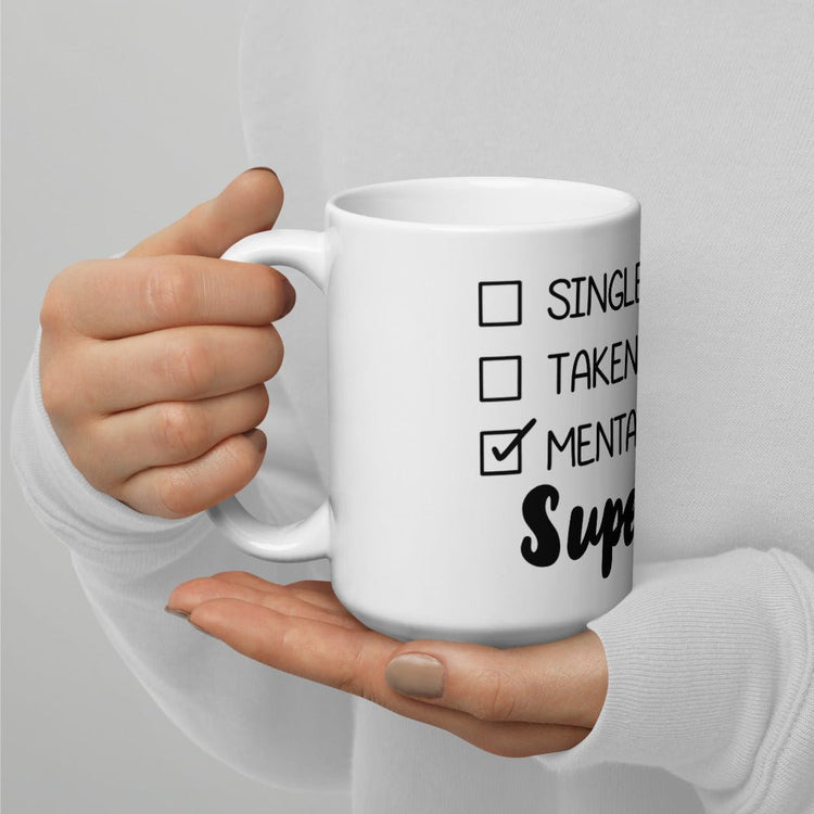 Superman Inspired Double sided White Glossy Mug - Mentally Dating - Fandom-Made