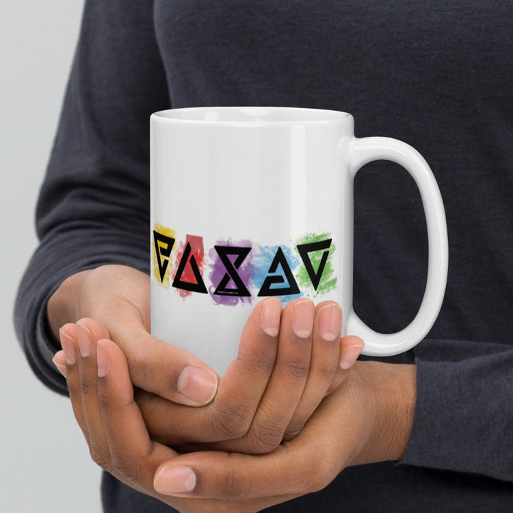 The Witcher inspired White glossy mug - Symbols (colored) - Fandom-Made