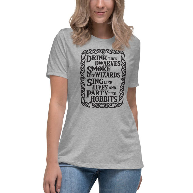 Tolkien Inspired Women's Relaxed T-Shirt - Drink Like Dwarves - Fandom-Made