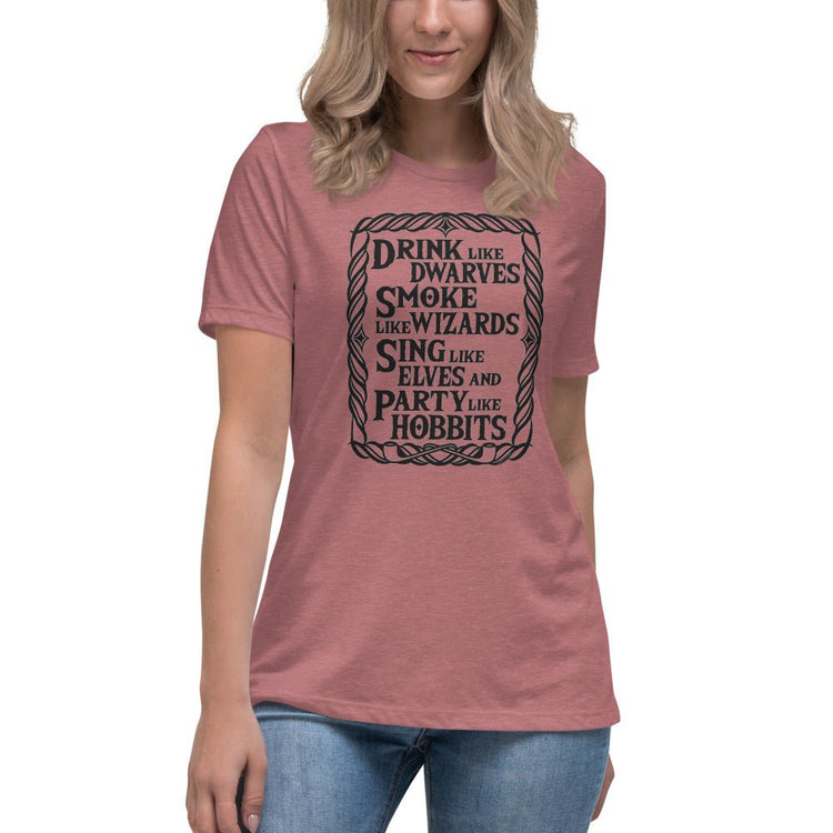 Tolkien Inspired Women's Relaxed T-Shirt - Drink Like Dwarves - Fandom-Made