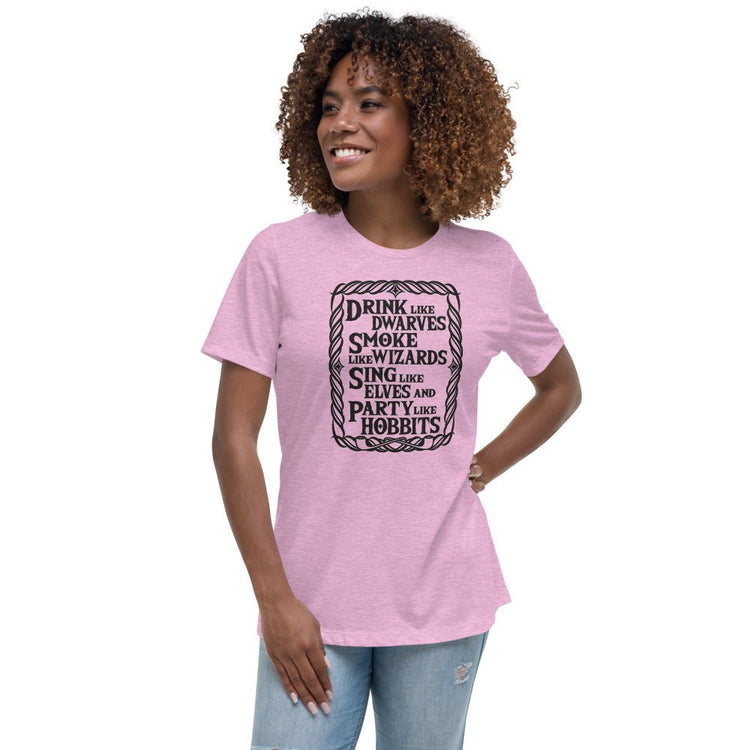 Tolkien Inspired Women's Relaxed T-Shirt - Drink Like Dwarves - Fandom-Made