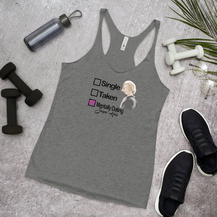 Twilight Inspired Women's Racerback Tank - Mentally Dating Jasper Hale - Fandom-Made