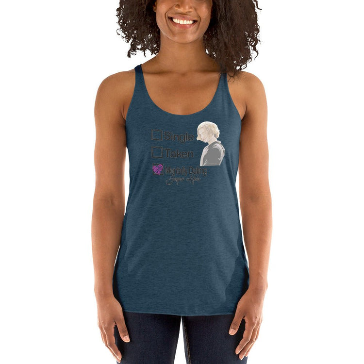 Twilight Inspired Women's Racerback Tank - Mentally Dating Jasper Hale - Fandom-Made
