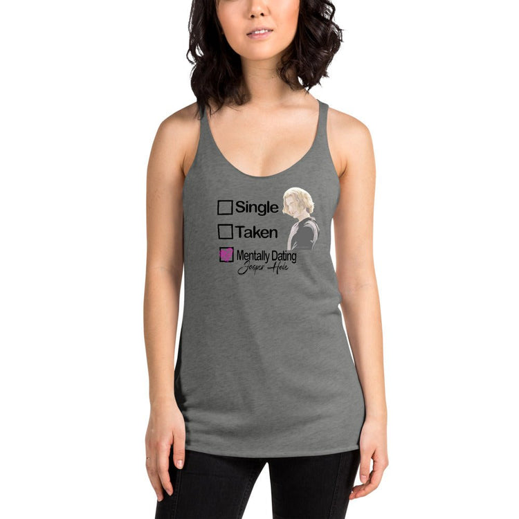 Twilight Inspired Women's Racerback Tank - Mentally Dating Jasper Hale - Fandom-Made