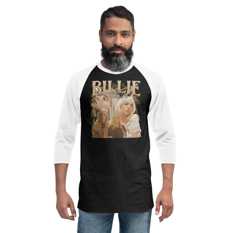 Billie Eilish 3/4 sleeve raglan shirt - Fandom-Made
