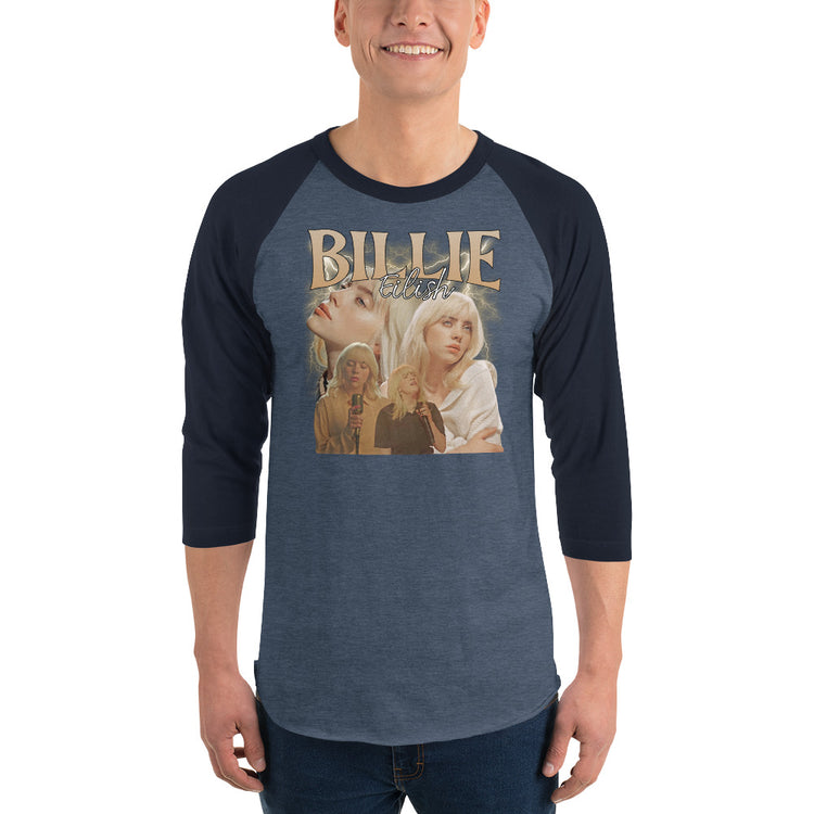 Billie Eilish 3/4 sleeve raglan shirt - Fandom-Made