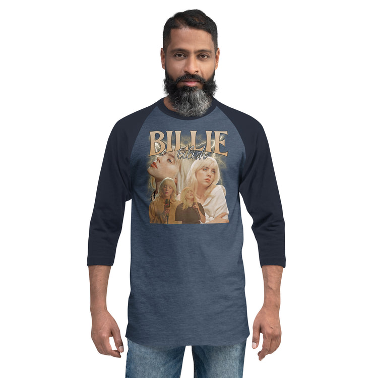 Billie Eilish 3/4 sleeve raglan shirt - Fandom-Made
