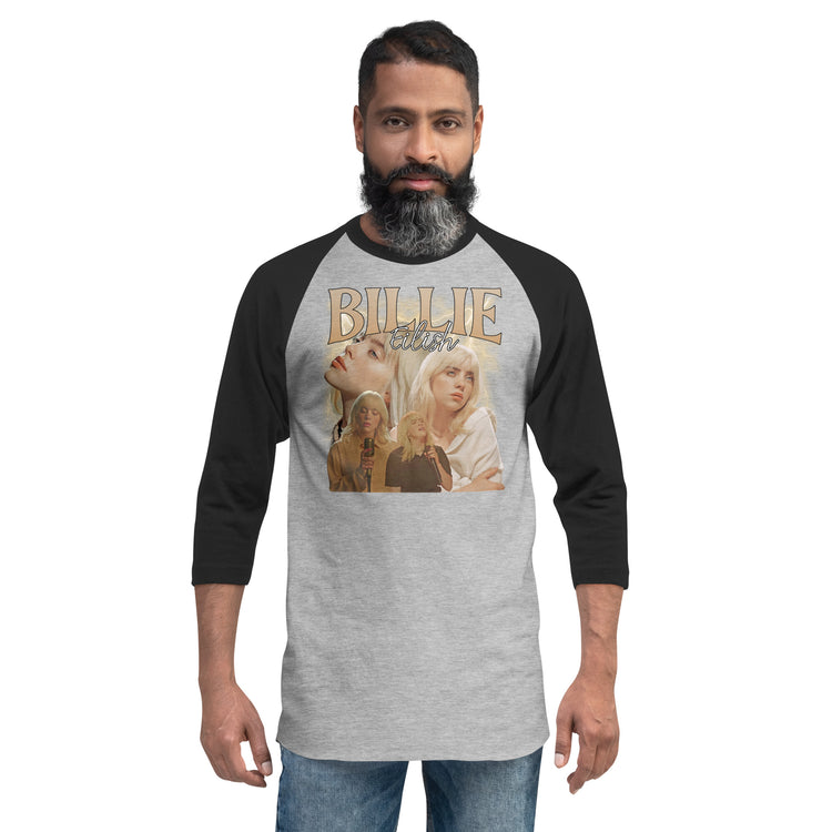 Billie Eilish 3/4 sleeve raglan shirt - Fandom-Made