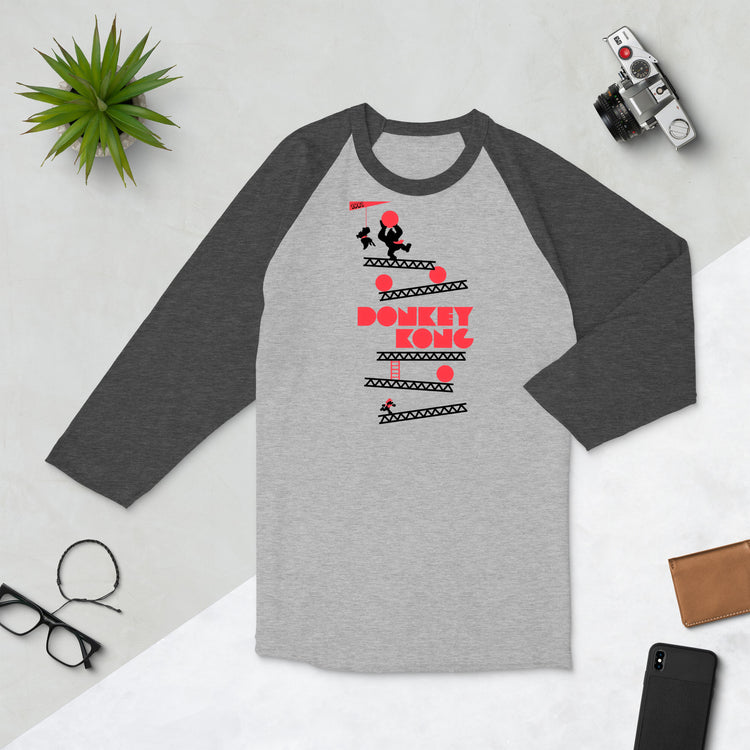 Donkey Kong 3/4 sleeve raglan shirt - Fandom-Made