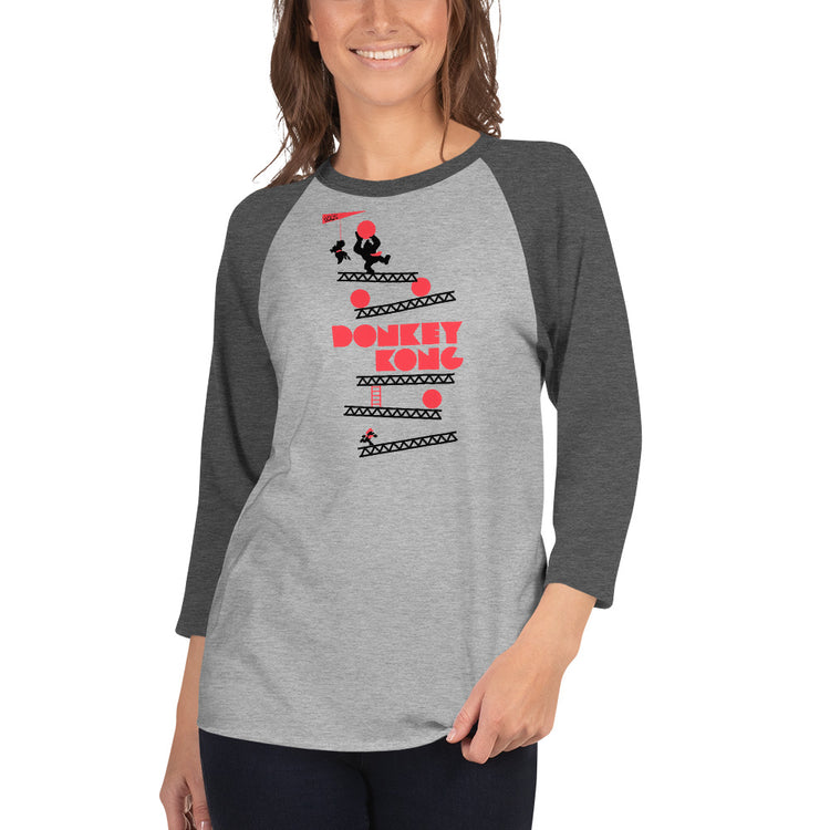 Donkey Kong 3/4 sleeve raglan shirt - Fandom-Made