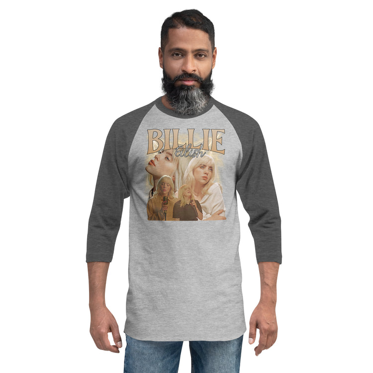 Billie Eilish 3/4 sleeve raglan shirt - Fandom-Made