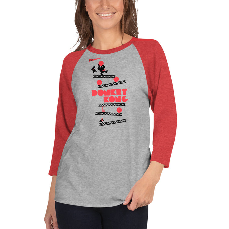 Donkey Kong 3/4 sleeve raglan shirt - Fandom-Made