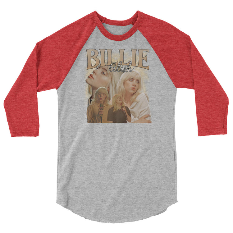Billie Eilish 3/4 sleeve raglan shirt - Fandom-Made