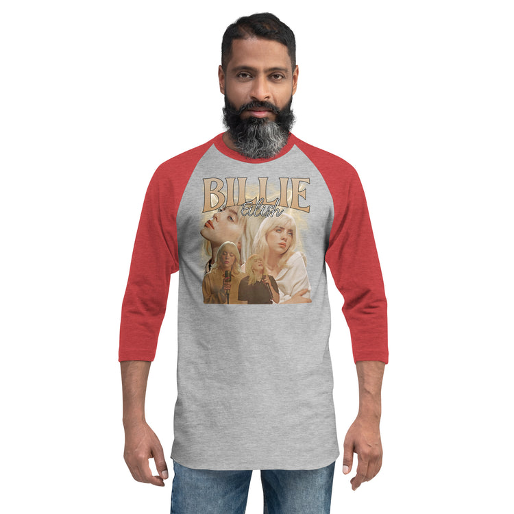 Billie Eilish 3/4 sleeve raglan shirt - Fandom-Made