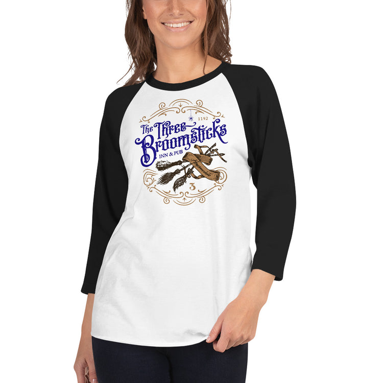 The Three Broomsticks 3/4 sleeve raglan shirt - Fandom-Made
