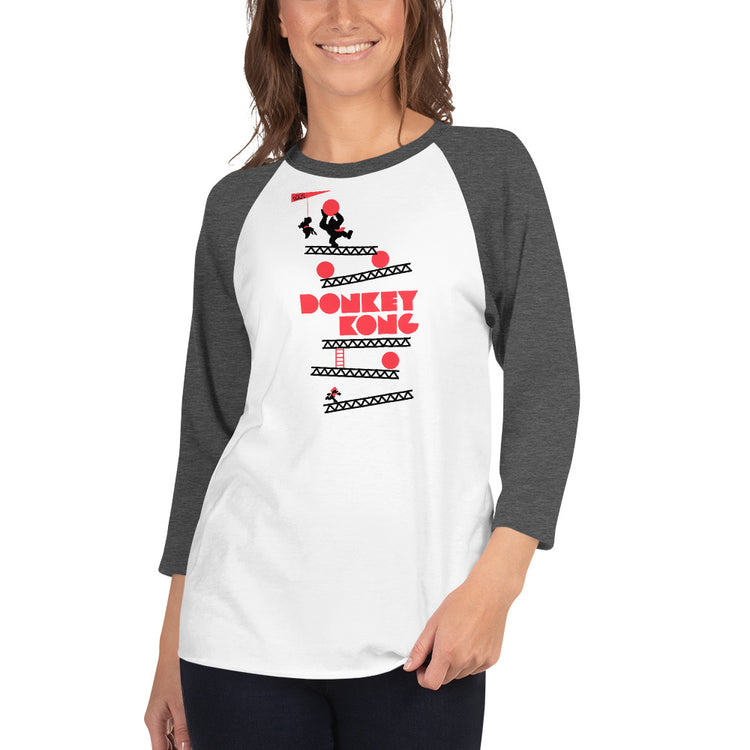 Donkey Kong 3/4 sleeve raglan shirt - Fandom-Made