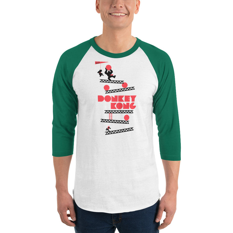 Donkey Kong 3/4 sleeve raglan shirt - Fandom-Made