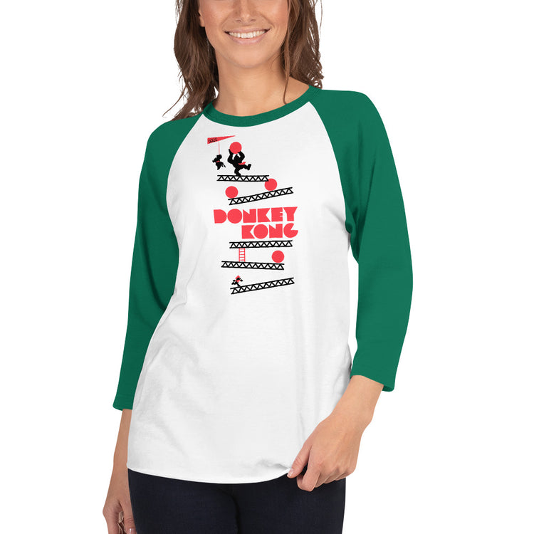 Donkey Kong 3/4 sleeve raglan shirt - Fandom-Made