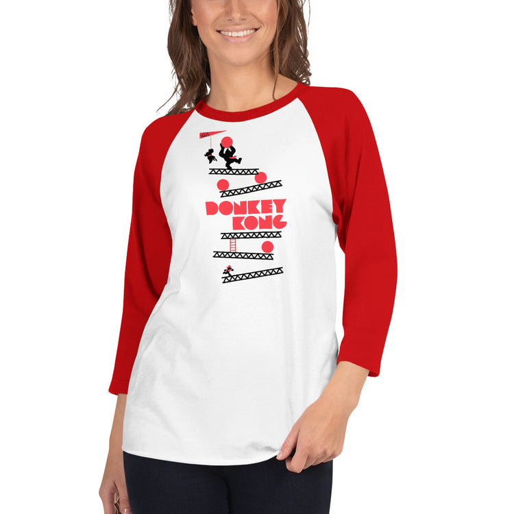 Donkey Kong 3/4 sleeve raglan shirt - Fandom-Made