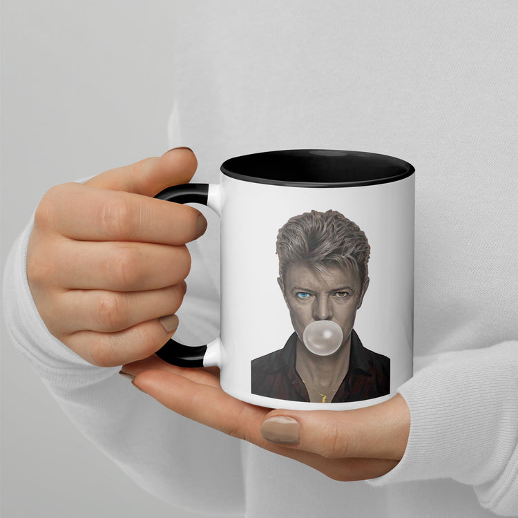 David Bowie Bubble Gum Mug with Color Inside - Fandom-Made