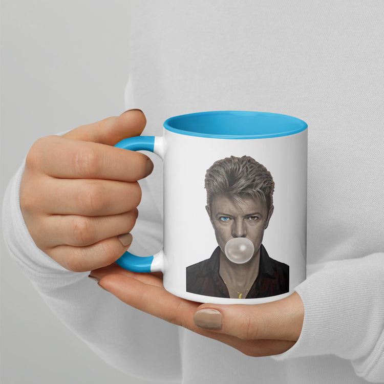 David Bowie Bubble Gum Mug with Color Inside - Fandom-Made