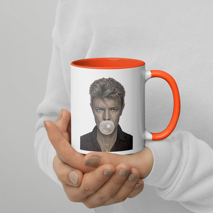 David Bowie Bubble Gum Mug with Color Inside - Fandom-Made