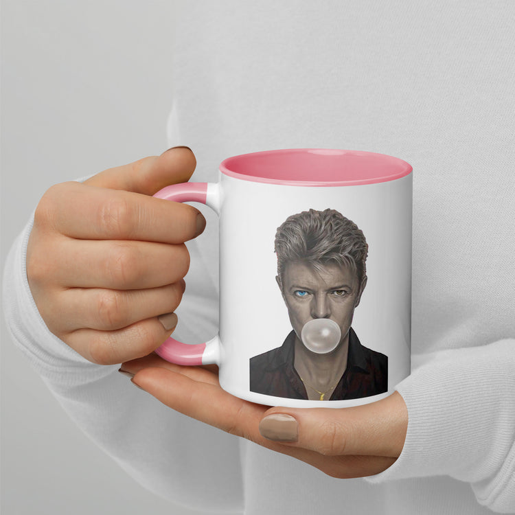 David Bowie Bubble Gum Mug with Color Inside - Fandom-Made